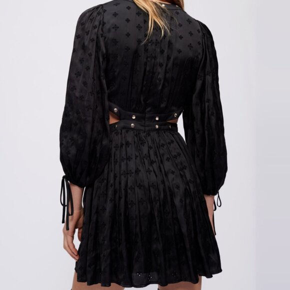 Maje Studded embroidered satin dress Size 36 - Picture 2 of 3